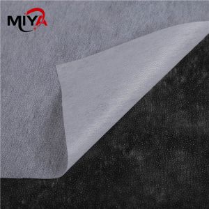 Quality Double Dot Middle 100gsm Nonwoven Interlining Fabric Thermal Bond for sale