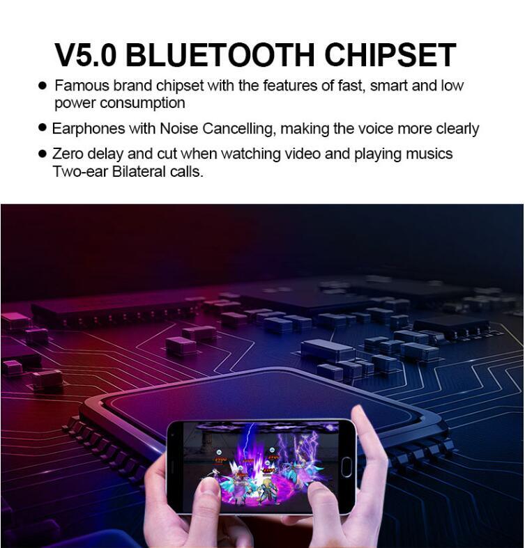 Bluetooth Earphone Mini Stereo Headset in Ear Earbuds Microphone Wireless Headphone (for ios iPhone Android Samsung)