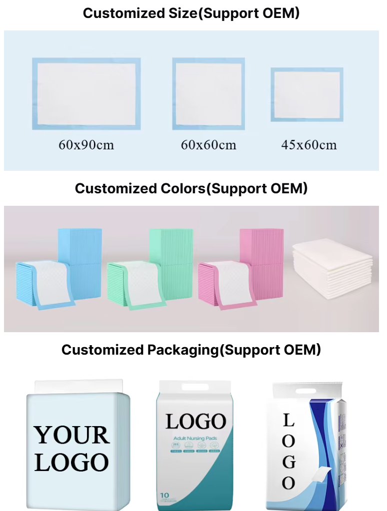 Underpads Medical Hospital Patient Absorbent Quilted Elderly Diaper Under Pads Disposable Adult Incontinence Bed Pads 60 X 90