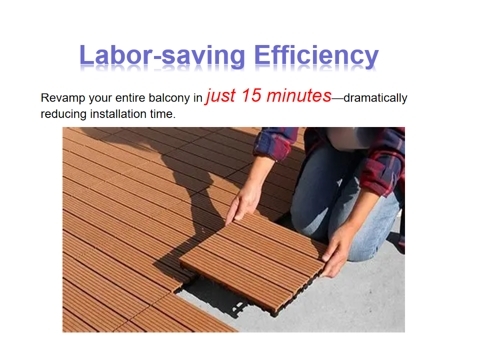 B1 Fire Retardant WPC DIY Tiles 300x300mm Interlocking WPC Decking Tiles