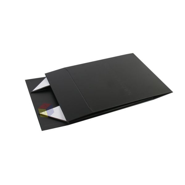 Large Luxury Custom Logo Magnetic Folding Clothes Garment Black Clothing Boxes Packaging rigid Cardboard
