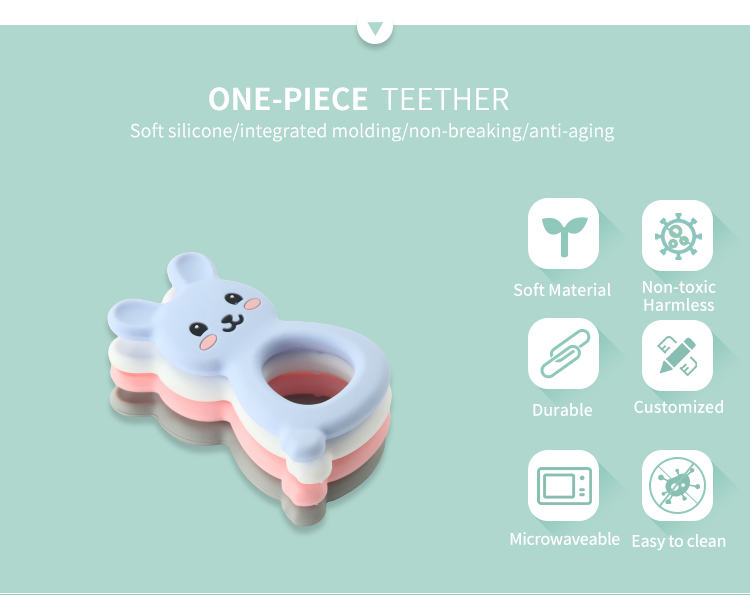 Montessori Silicone Teether Ring , Silicone Teething Toy For Children Newborn Infant