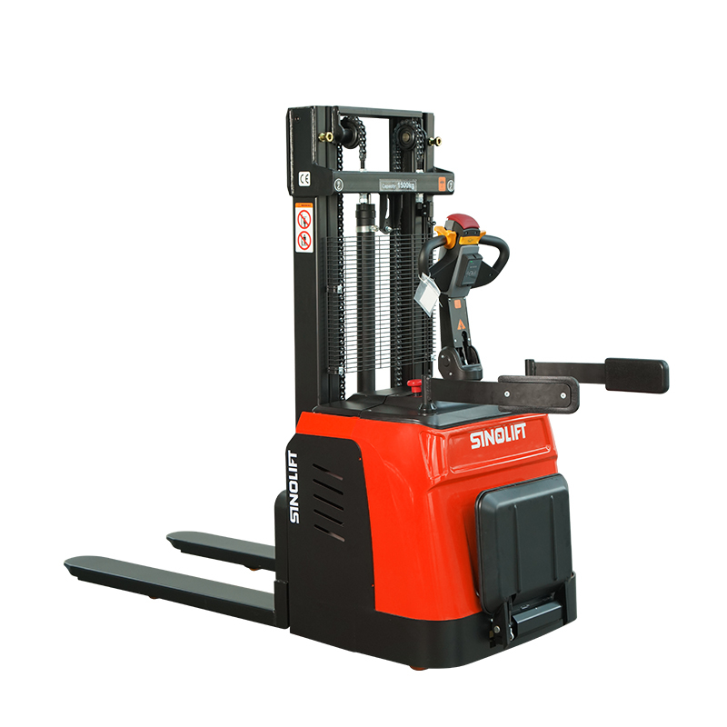 Quality CDD15P-Li Stand-On Pallet Stacker With Standard Mast for sale