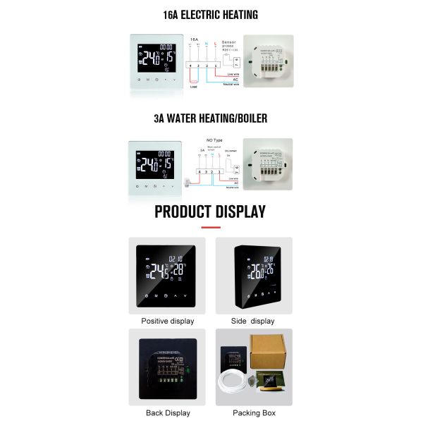 Alexa Voice Control Smart WiFi Underfloor Heating Thermostat Programmable Touch Screen