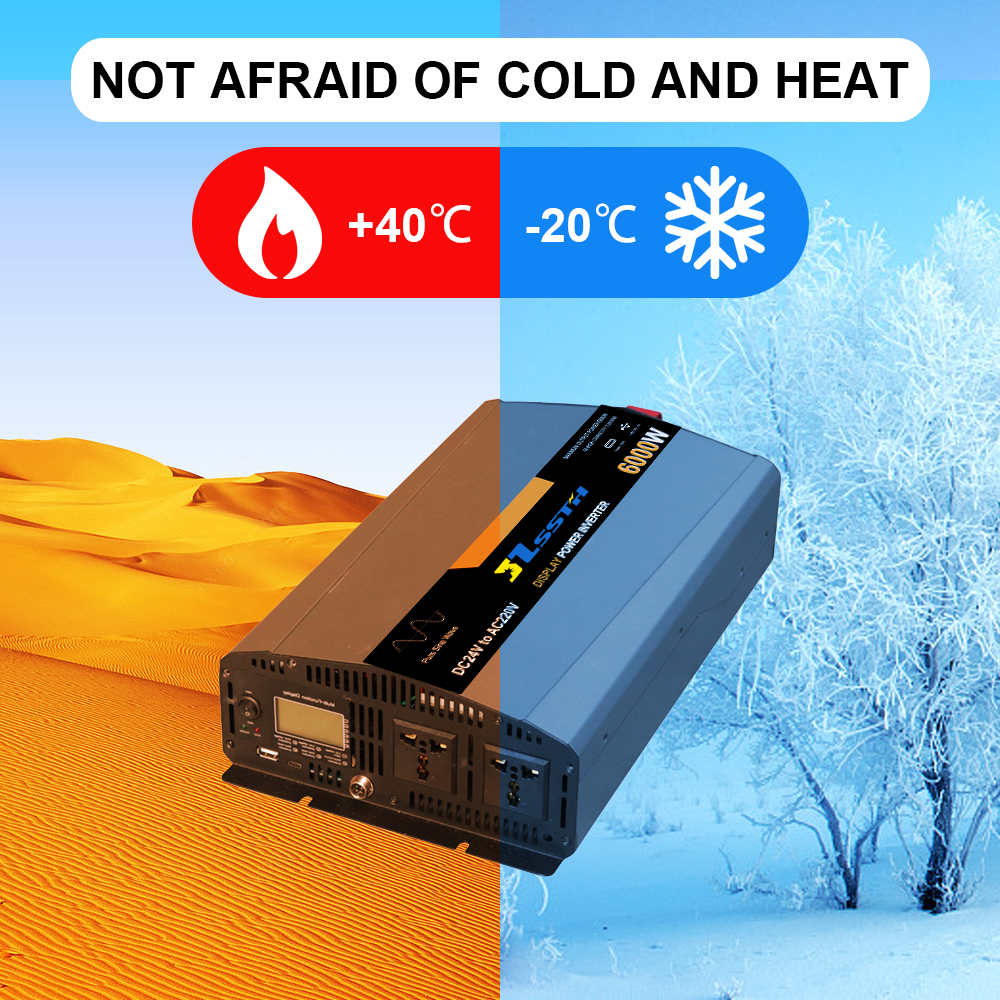 5000W 6000W Pure Sine Wave Power Inverter Dc 12V 24V 48V To Ac 110V 220V 230V