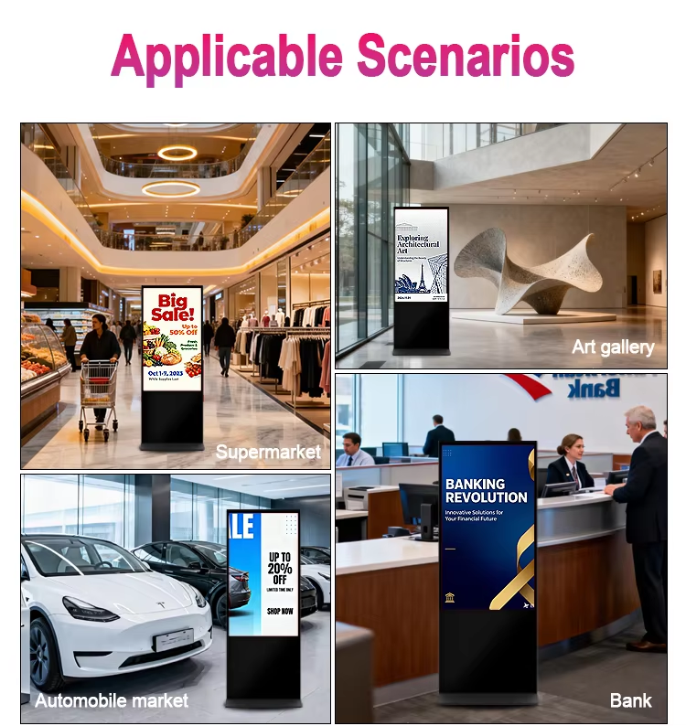 24" Wall-Mounted Touchscreen Digital Signage Display, with WiFi, RJ45 Android OS, for Retail & Hospitality