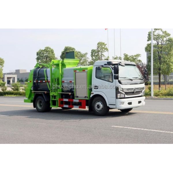 Garbage truck rear compartment