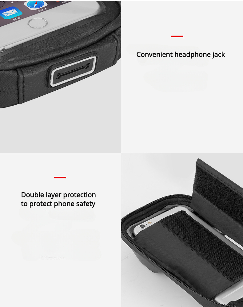 Bicycle upper tube bag mobile phone touch screen road bike mountain bike front beam bag frame bag riding equipment acces