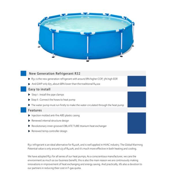 Air Source Heat Pump Huanghe Xingyu New Products Mini Swimming Pool Heat Pump R32 Swimming Pool Heat Pump#