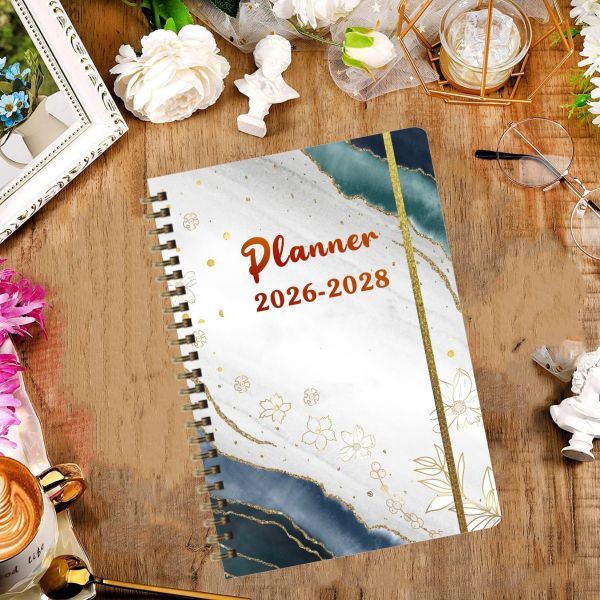 Pastel Color Scheme Spiral Hardcover Notebook with Vintage Style Feature and Paper