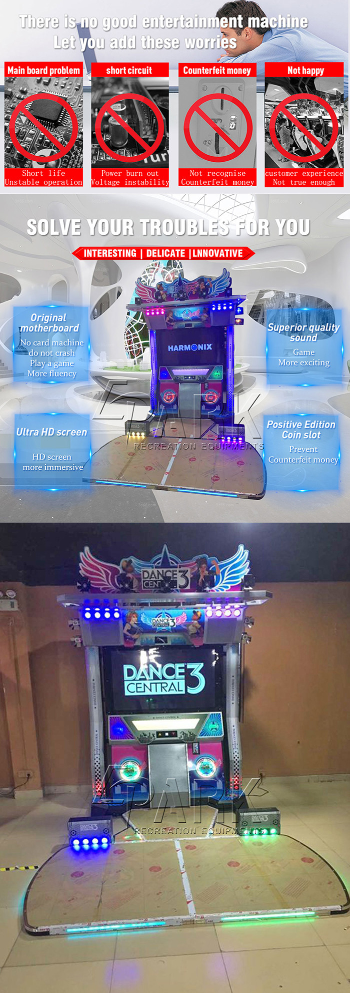 55 Inch Amusement Game Machine , LED Push Coin Game Dance Dance Revolution Arcade Machine