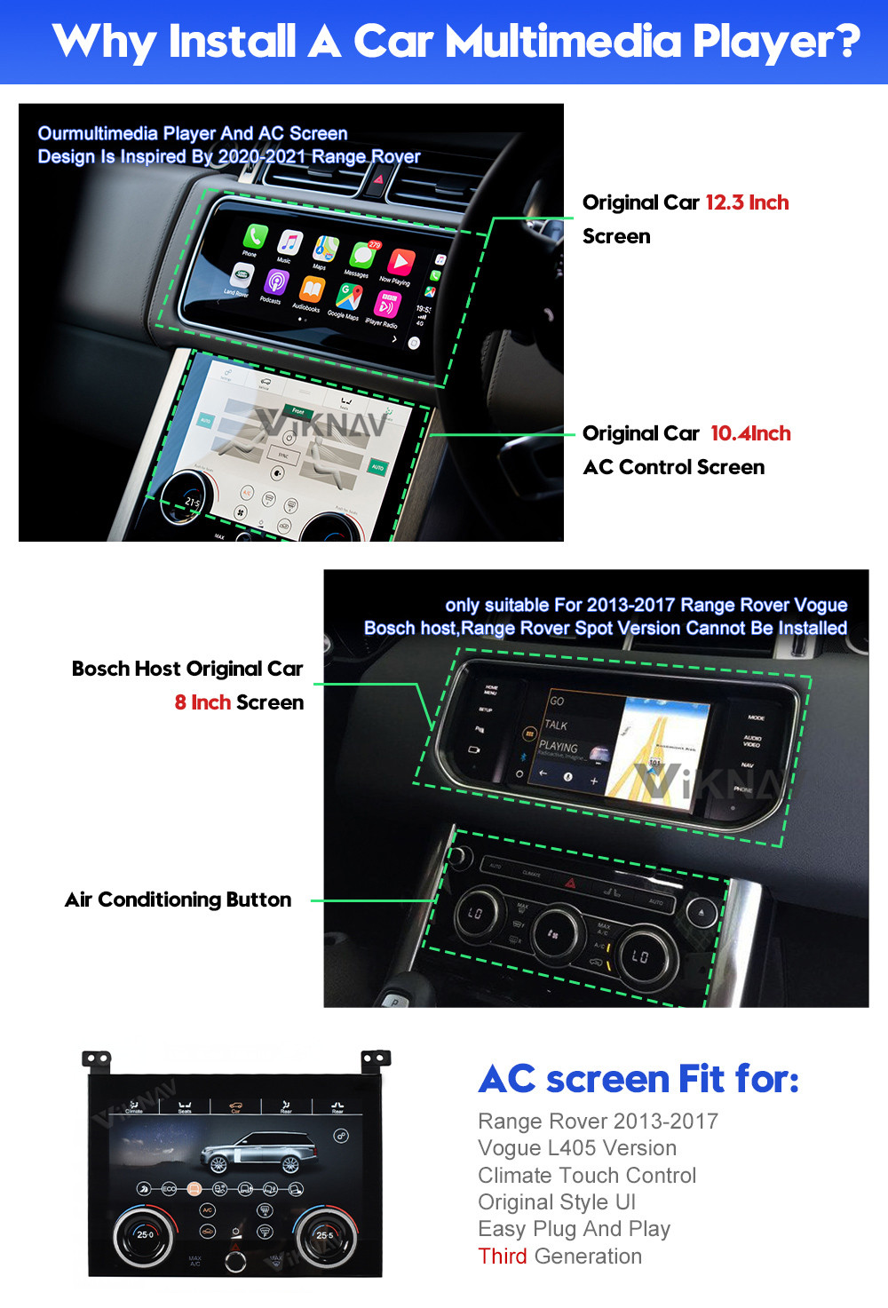 2DIN SVA L405 Range Rover Car Stereo Android Touch Screen Player