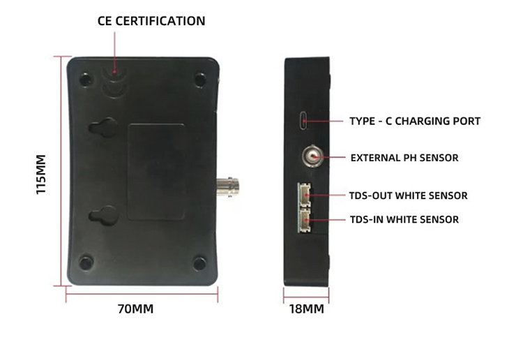 TDS/EC Range 0-9999 ppm/us/cm Multi-parameter Water Tester for Aquarium Monitoring