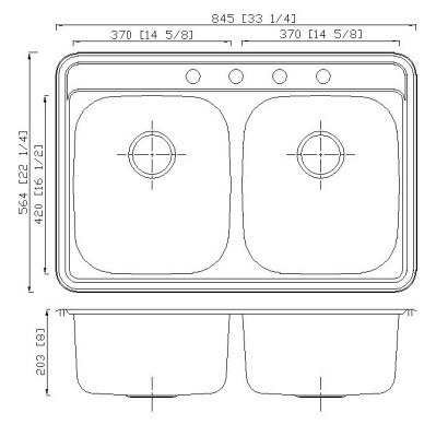 3322 Professional 4 - holesfacucet kitchen sink handmade outdoor sink stainless steel kitchen sink