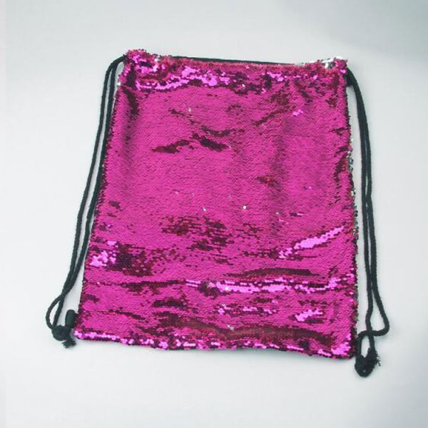 Reversible Sequin Sling Backpack Bag Mermaid Colors Drawstring Drawstring Pocket