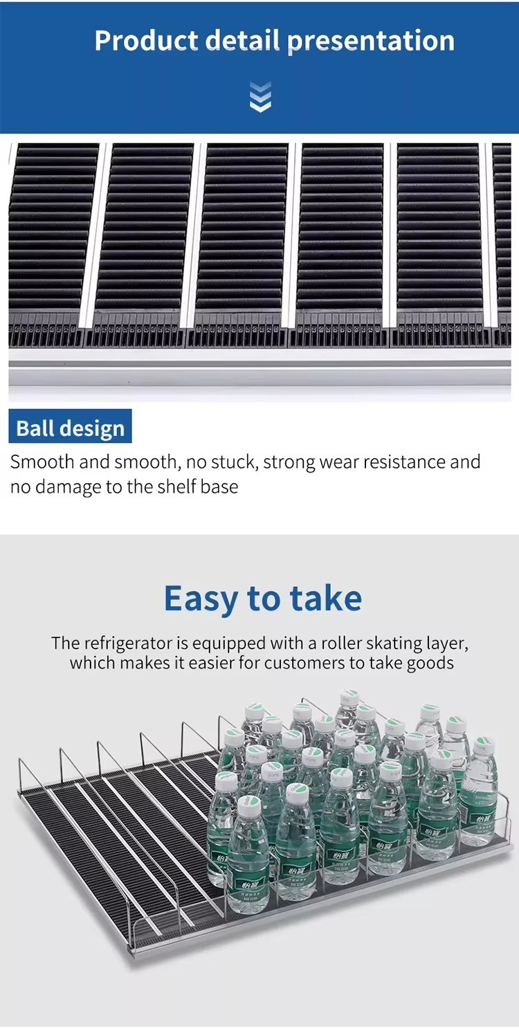 Automatic Fridge Auto Feed Spring Loaded Bottle Canned Drink Beverage Water Roller Glide Shelf Pusher System