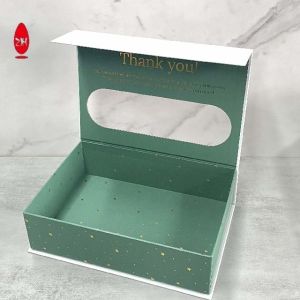 Quality White Magnetic Cosmetic Paper Gift Packaging Box With Window for sale