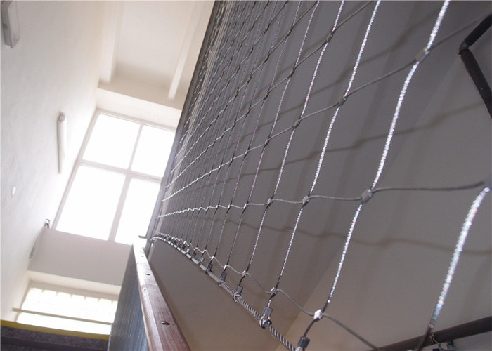 Flexible Diamond 7 × 7 Stainless Steel Ferrule Rope Mesh Fence For Safety Net