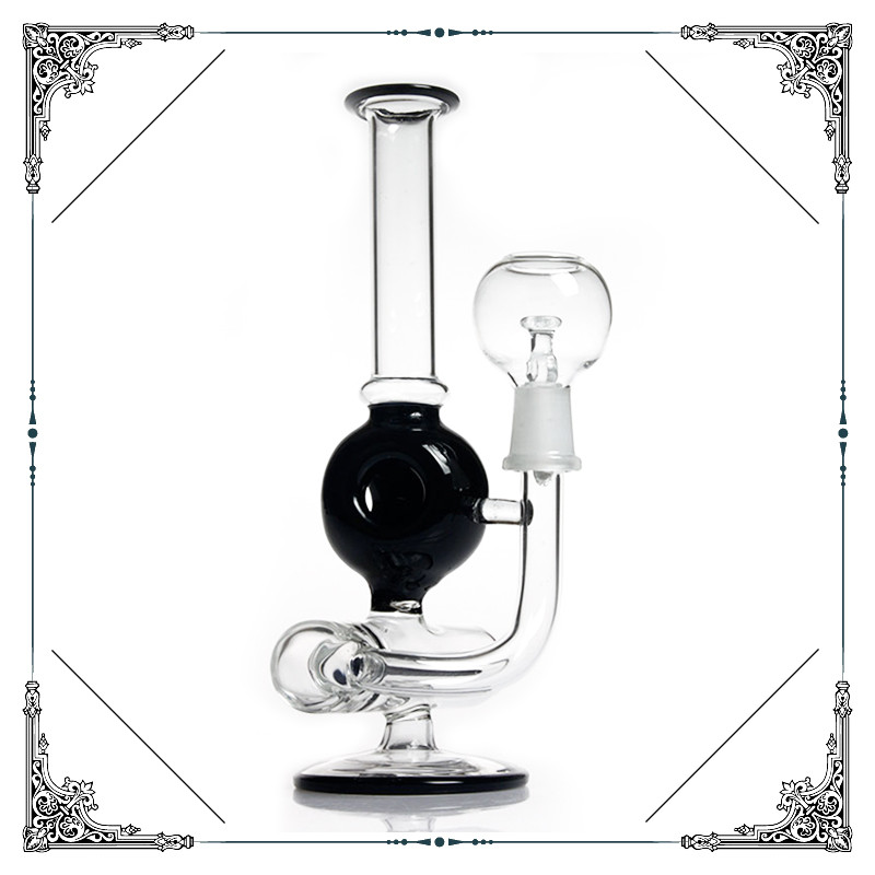 Black Skull Glass Water Pipe Glass Pipe Dab Oil Rigs With Inline Percolator Hookah