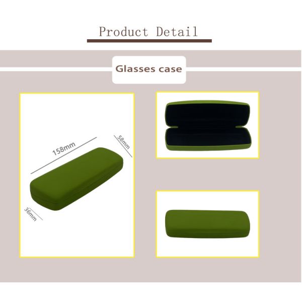 OEM Hard Clamshell Glasses Case , Green Iron Glasses Case