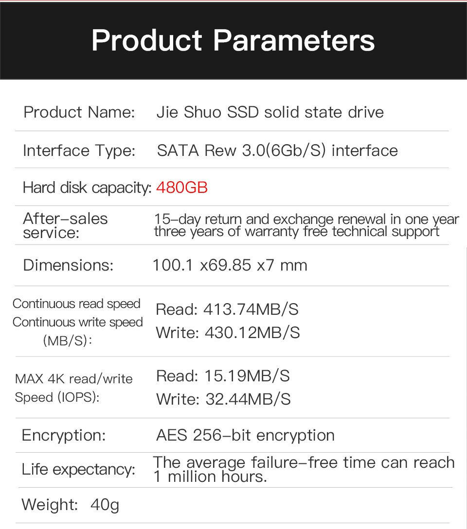 SATA 3 SSD Solid State Drive