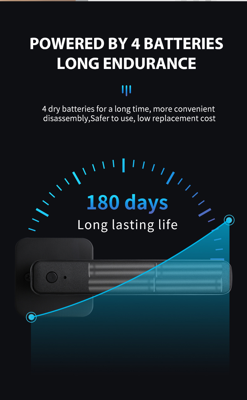 Zinc Alloy Tuya APP Smart Lock Password Keyless Electronic Home Door Lock