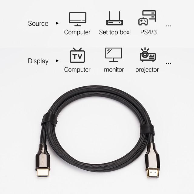 Hdmi Cable HDR10 48Gbps HDMI Copper Cable 8K High Speed Black 1 2 3m