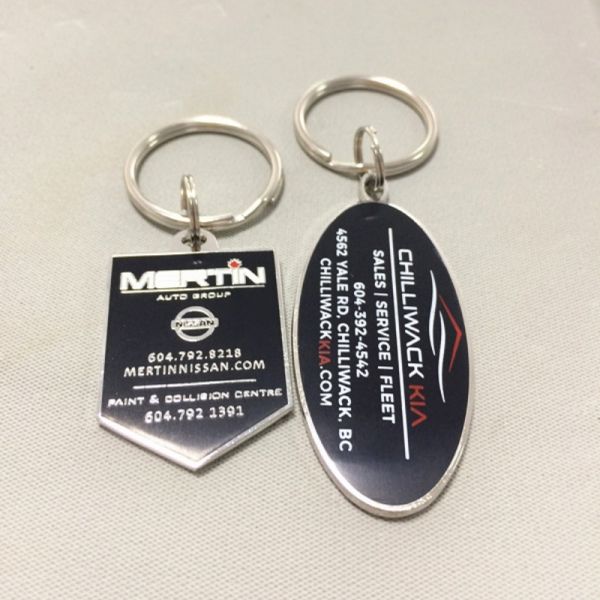 Factory Custom Dalstrong Knife Cutlery Logo Metal Keychain Key Ring Shield Shape - 4" Long
