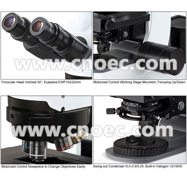Trinocular Head Compound Optical Microscope Motorized Auto Focus Microscope A12.1026
