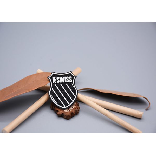 Woven Fabric Heat Transfer Patches With Printed Silicone Logos