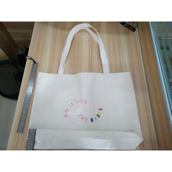 Organic Fabric Shopping Tote Bag Wear Resistant Screen Printing For Protector