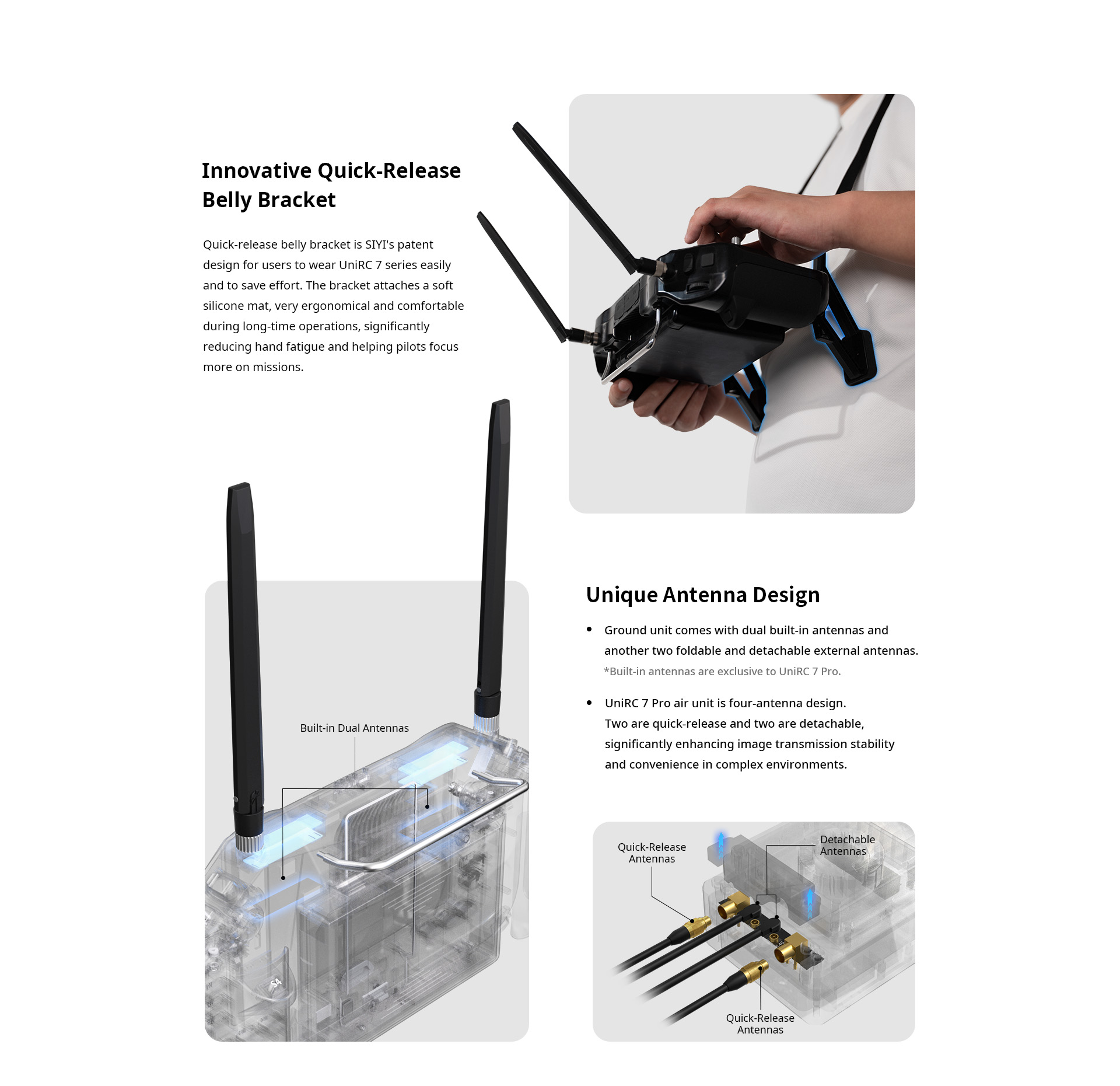 7Inch Large Screen Handheld Ground Control Station UAV For Communication And Broadcasting