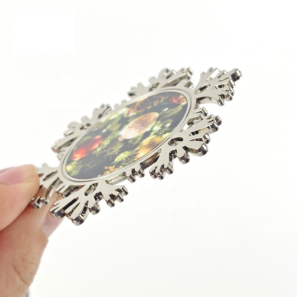 Sublimation Blank Christmas Ornaments Metal Snowflake Christmas Custom Christmas