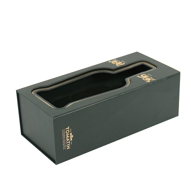 Luxury Premium Hard Cardboard Custom Logo Magnetic Wine Gift Box Packaging With Window