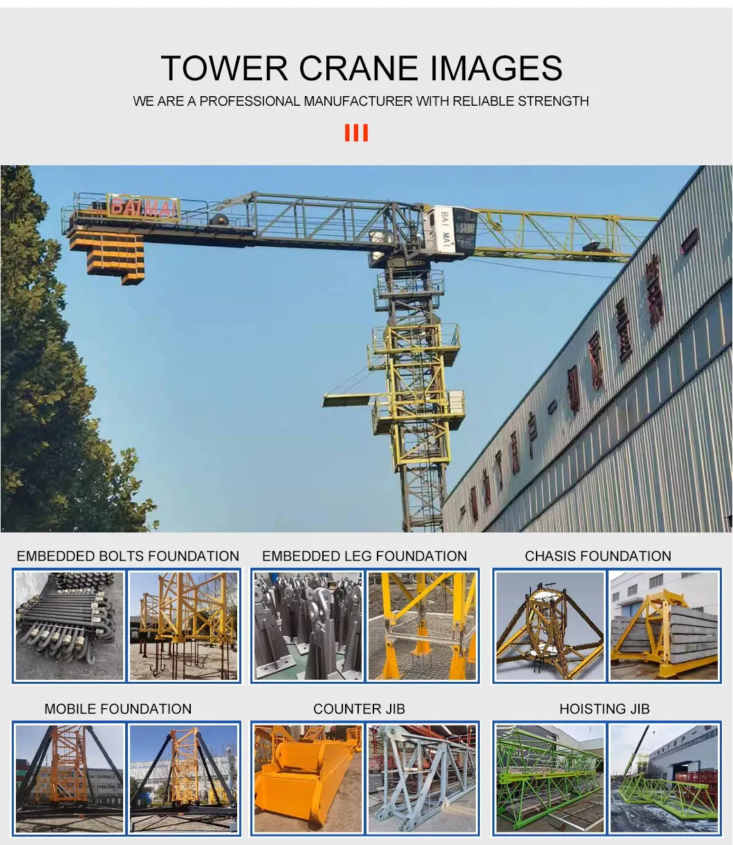 Chinese Brand Used Tower Crane Zoomlion Tower Crane Wa7025 Truck 12 Tons Tower Crane