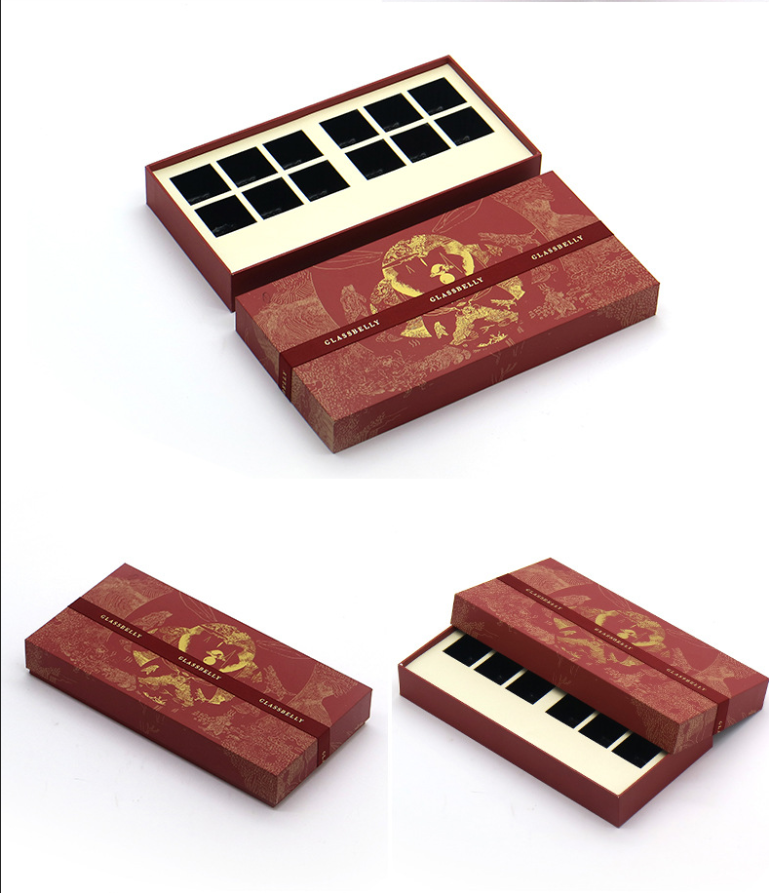 Luxury Chocolate Candy Packaging Gift Boxes With Ribbon , Recycled Paperboard Rectangular Packaging Box