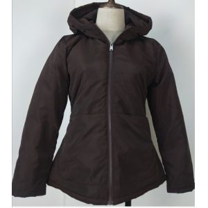 Buy cheap Polyester Black Ladies Light Padded Jacket Fix Hoody Microfiber Padding from wholesalers
