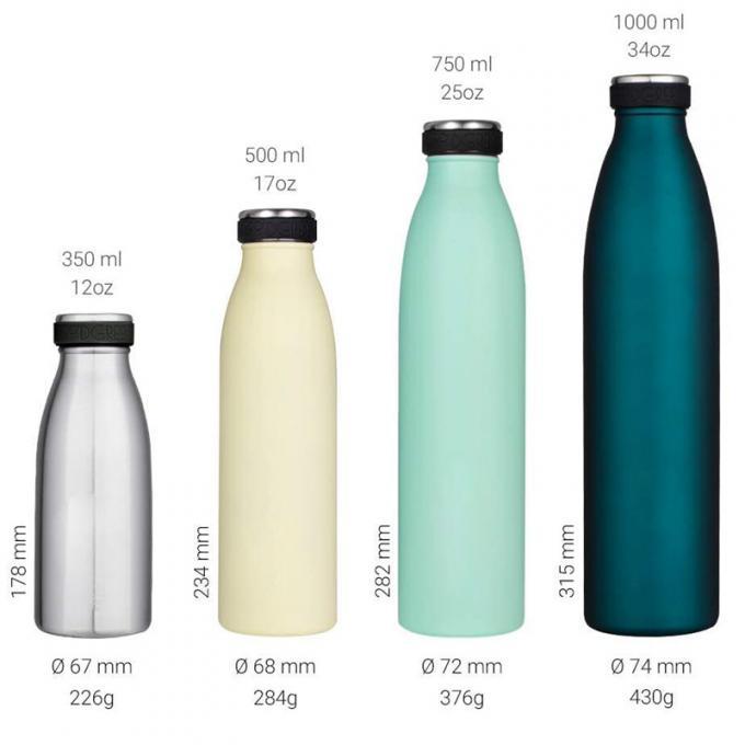 350/500/750ML Milk Shape Small Mouth Stainless Steel Water Bottle Matt Rubber Coated Stainless Steel Water Bottle Durable And Comfortable Design