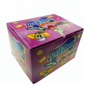 Quality Novelty Design Fresh Fruit Lollipops Devil Tooth Shape Interesting Pattern for sale