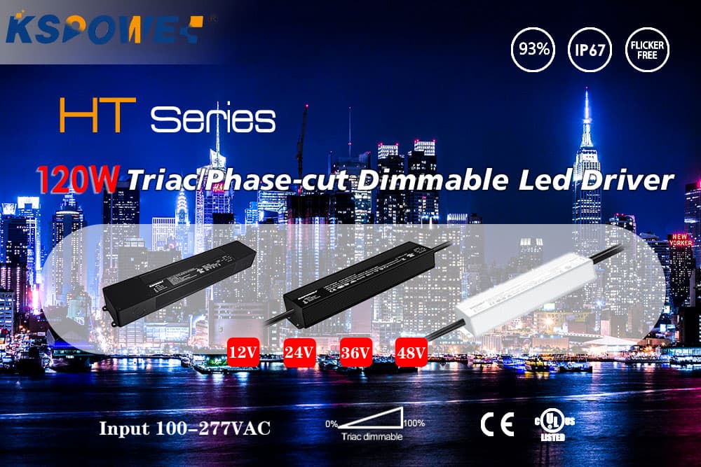 36V 48V Output 120W LED Power Supply With Constant Voltage AC 100V Phase Cut