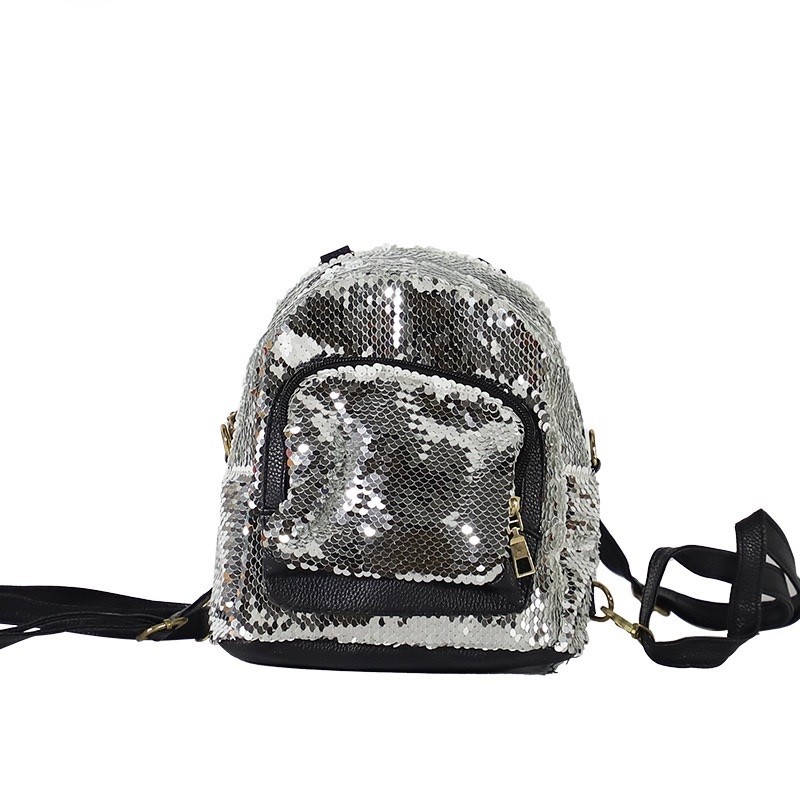 Sublimation Custom Photo Glitter Sequin Backpack Trendy Travel Sparkly Backpack For Heat Transfer
