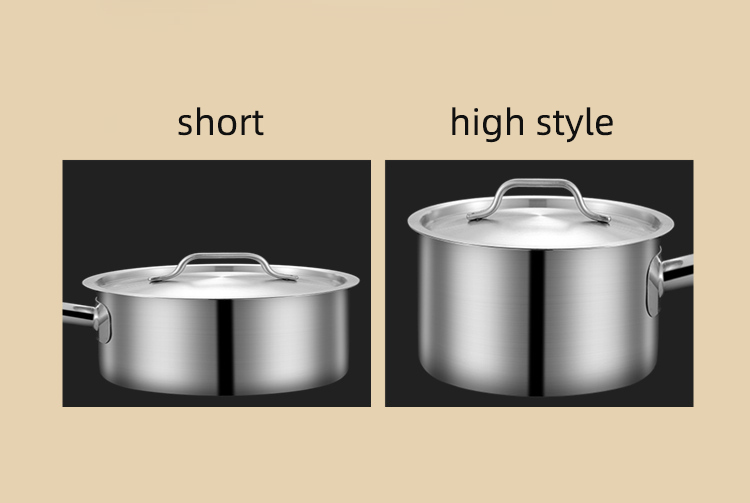 Kitchen Cooking Food Soup Stock Pot Straight Saucepan With SS Handle
