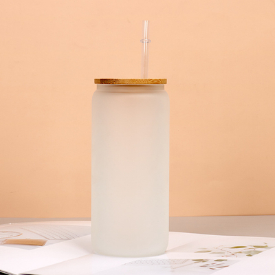 Drop Resistance Clear Glass Water Bottle Household Borosilicate Glass Coffee Tumbler With Straw Large Capacity 8*15cm Customized Acceptable