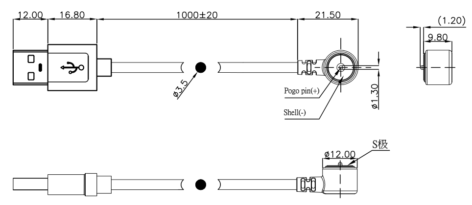 Round Male And Female Magnetic Pogo Pin Charger Cable Connector