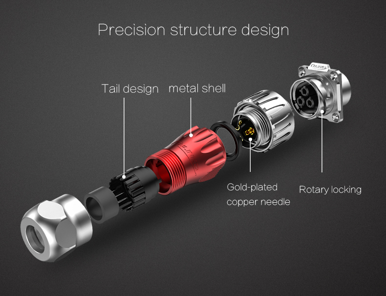 CNLINKO Factory Panel Mount 3pin Connector 3 Pin Dc Plug Waterproof Ip67 Electrical Connector for Power Generator