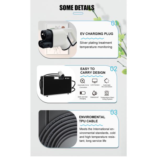 Fast Ev Car Dc Charger KIWI 150V-750V Portable CCS Ev Charger for Tesla Model Y/S