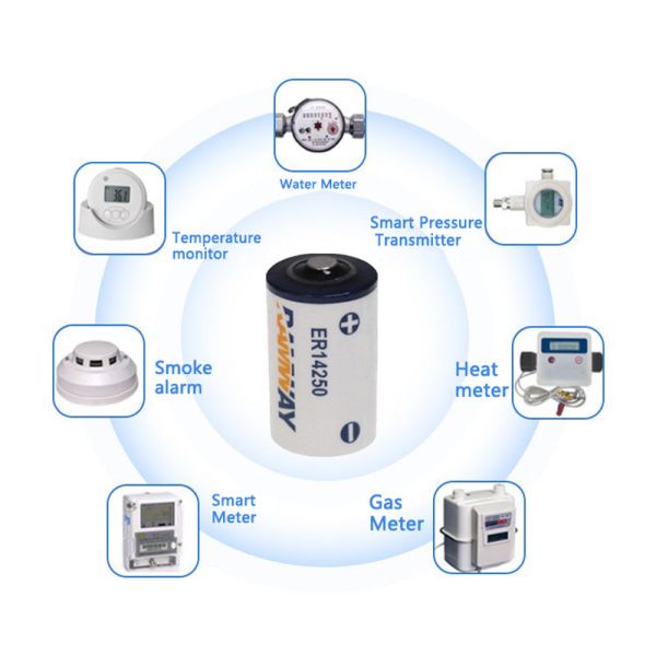 ER14250 RAMWAY Pouch Lithium-Ion Semi-solid State GPS Locator Battery 3.6V 1200mAh -60~85 Operating Temperature 14.5x25mm Large