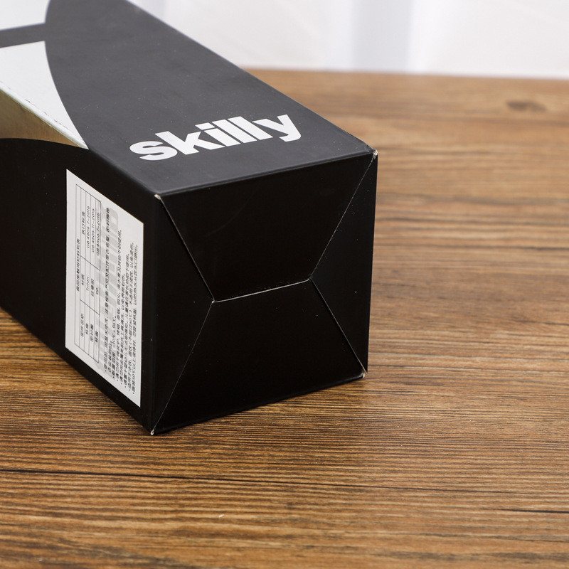 Black Foldable Paperboard Cosmetic Gift Box Packaging With Window