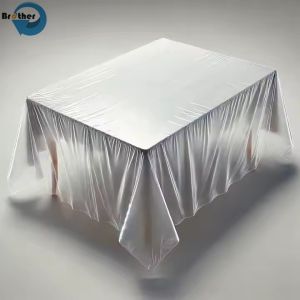 Plastic Disposable Table Cloths Covers, PE Material, Waterproof, Rectangular