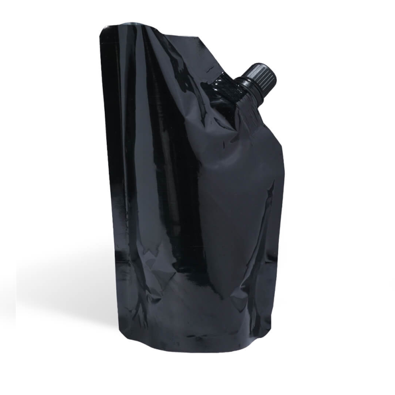 Plastic Spout Pouch Bolsas Para Jugos Liquidos Shampoo Pouch Flexible Packaging Bag Liquid Pouch Black